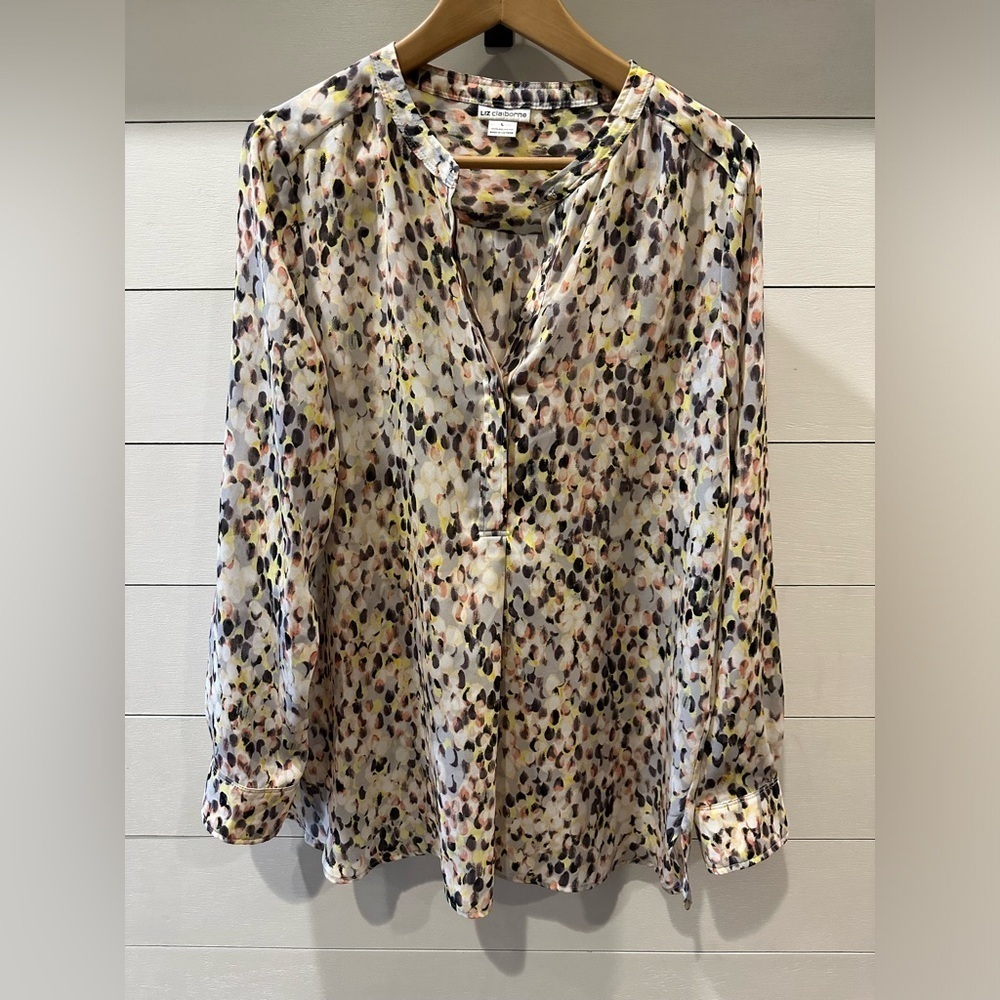 Liz Claiborne Multicolor Printed Women's Top- size Large